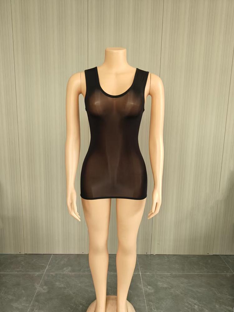JENYAGE Sexy glanzende doorsch - Sexy Mesh Sheer Bodycon Dress recensie en prijs