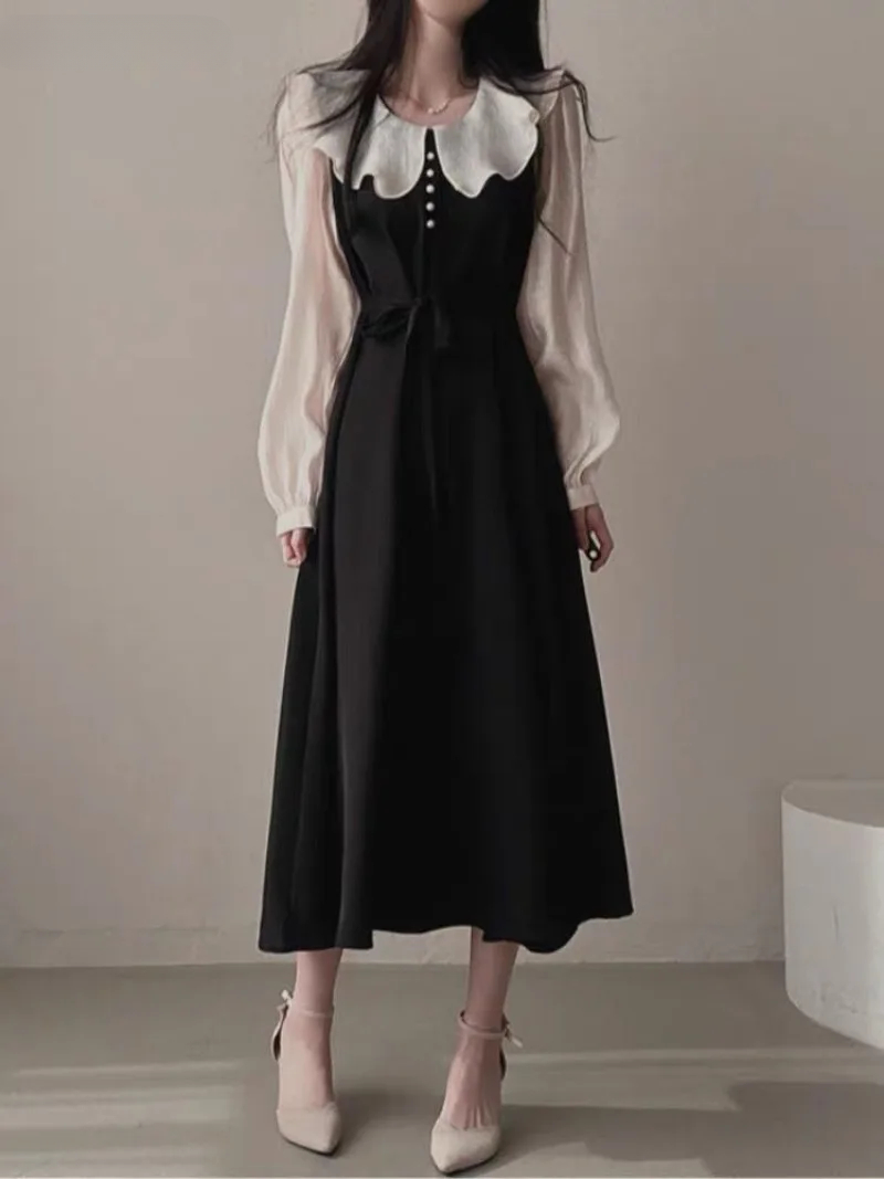 Jurken met lange mouwen Dames  - French Vintage Floral Midi Dress recensie en prijs