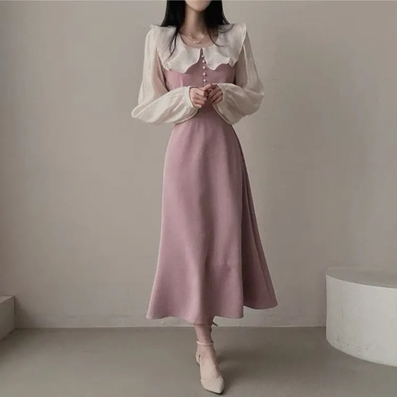 Jurken met lange mouwen Dames  - French Vintage Floral Midi Dress recensie en prijs