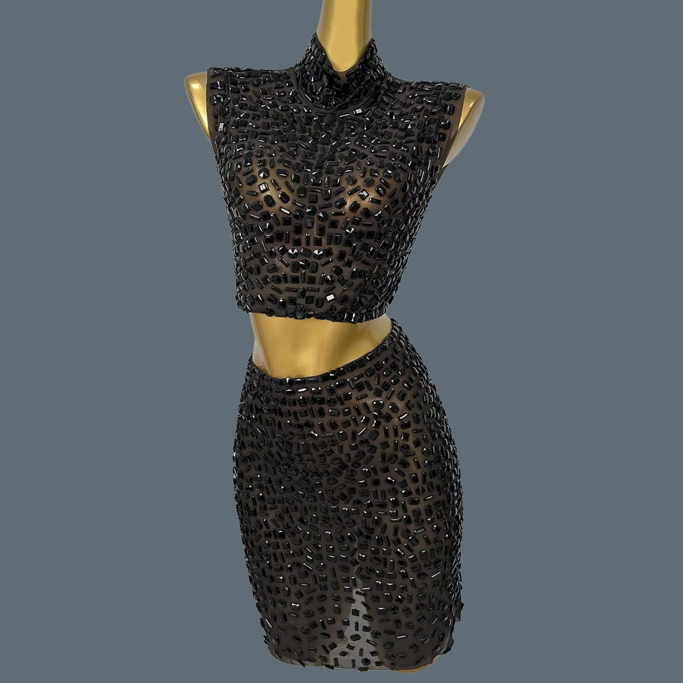 Zomer Sparkly Zwarte Strass Ju - Sparkly Rhinestone Club Party Dress recensie en prijs