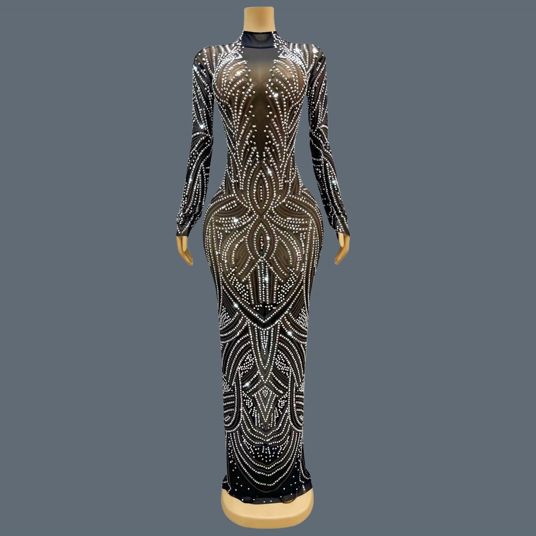 Zwarte, nieuwe stijl, glinster - Sparkly Rhinestone Club Party Dress recensie en prijs
